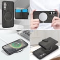 thumbnail image 3 of ELEHOLD Case for Samsung Galaxy A15, 2-in-1 Magnetic Shockproof Leather Wallet Flip Case Cover, Detachable Card Holder with Stand,Black, 3 of 5