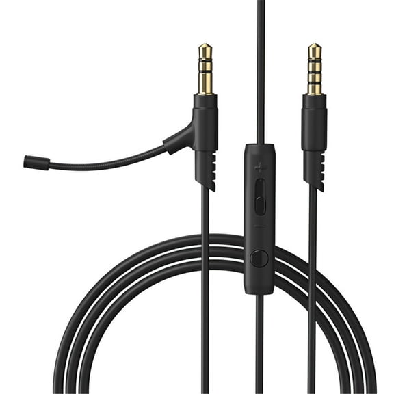 Detachable Gaming Boom Headphone Cable 1.2M Long 3. 5mm Noise Canceling Headset with Volume Control Gift for Women Men