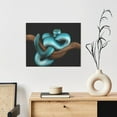 thumbnail image 6 of Susaid Blue Viper Snake Pattern Canvas Wall Decor Poster Framed Artwork Decoration for Bedroom Home Office Ready to Hang,Horizontal, 6 of 6
