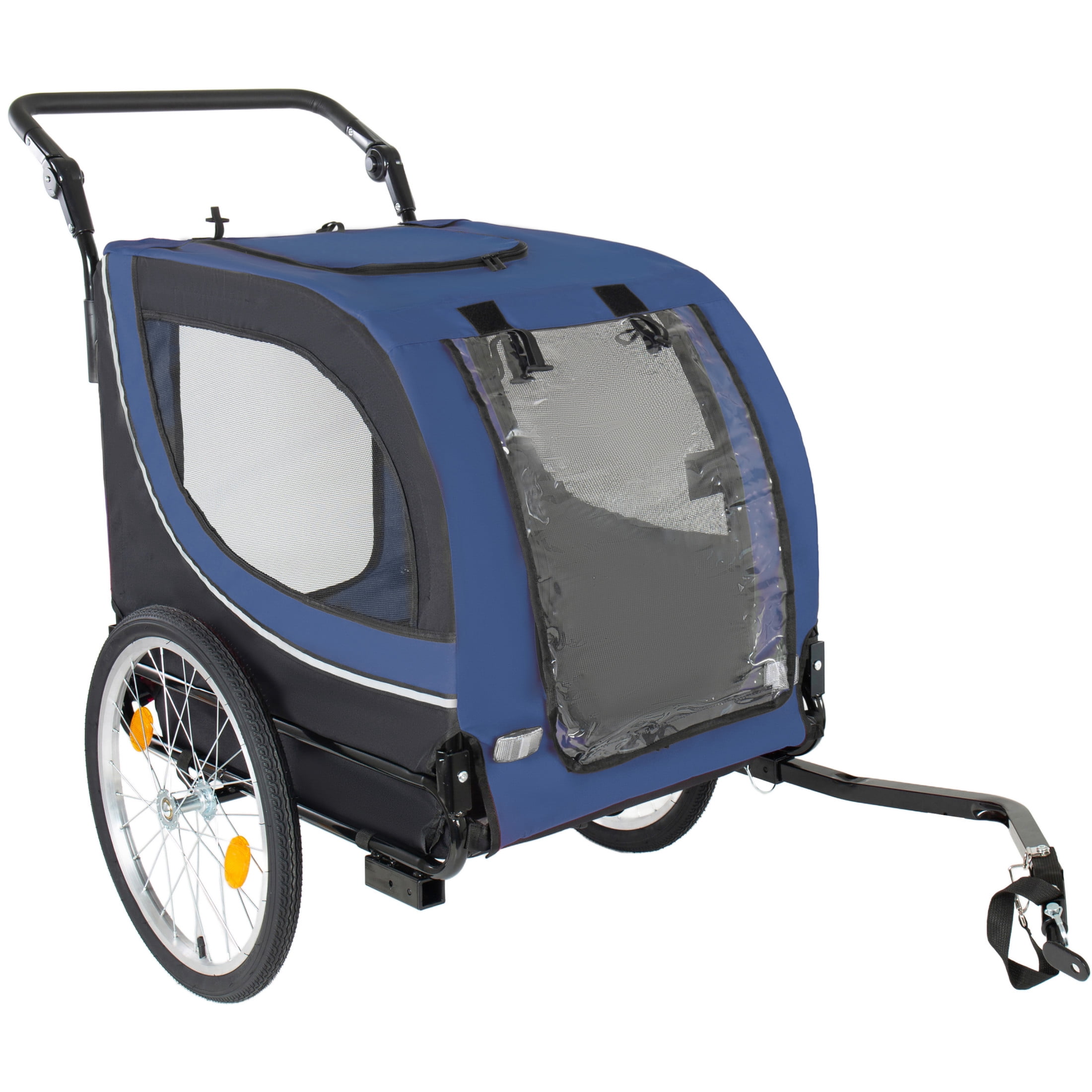 Noble House 2-in-1 Bike Trailer & Pet Stroller with Air-Filled Wheels & Breathable Mesh, Foldable Carrier Cart, Dark Blue
