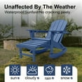 thumbnail image 6 of AreShark Folding Adirondack Rocking Chair,4-in-1 Multifunctional Patio Chair with Retractable Ottoman, Outdoor Chair Wood Texture, Lawn Chair for Porch, Backyard, Pool(Grey), 6 of 9