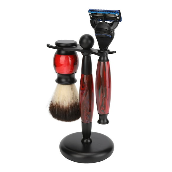 Men Shaving Brush Set,3pcs Shaving Holder Brush Portable Shaving Brush Set Beard Shaving Brush Set Striking Appearance