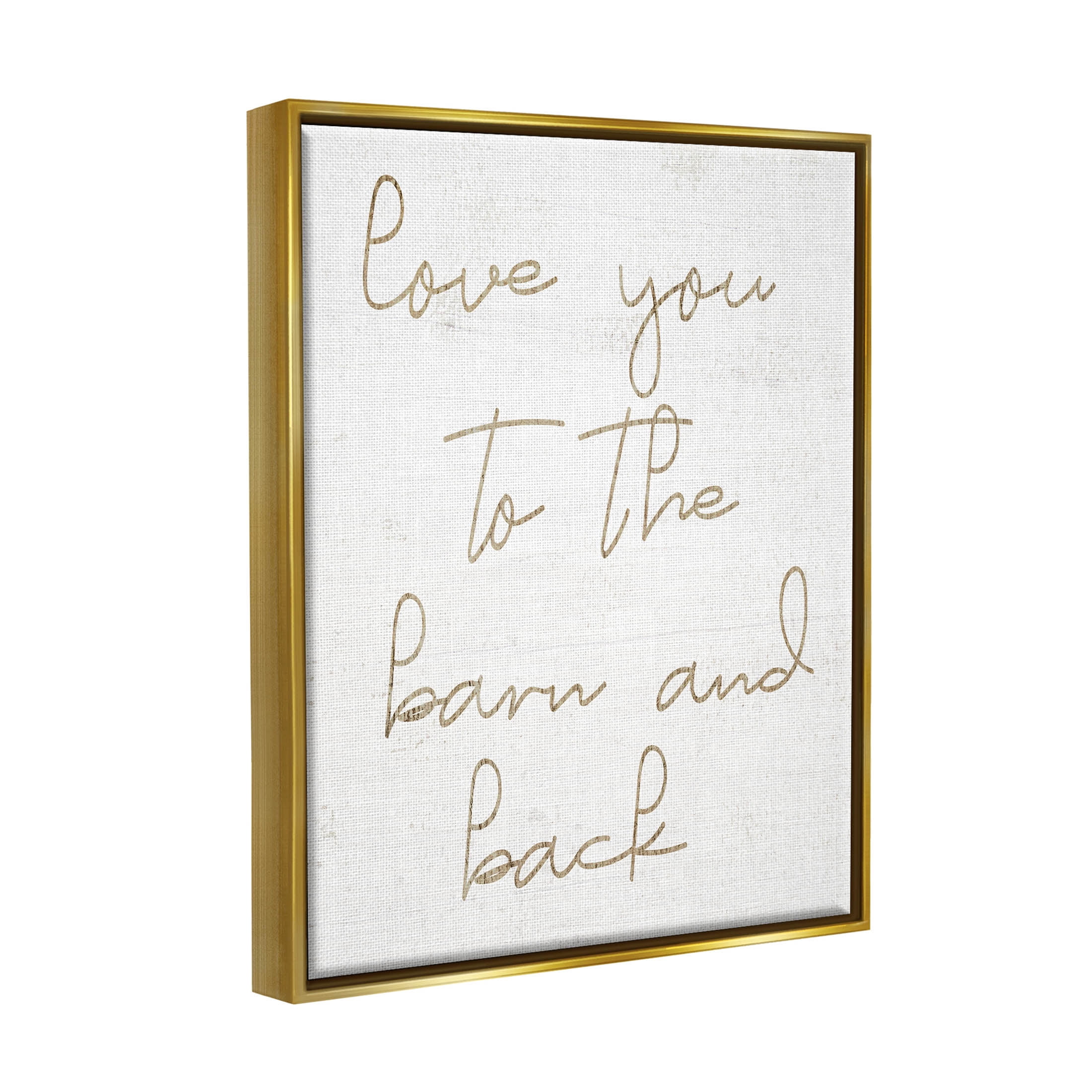 Barn & Back Romance Phrase Inspirational Graphic Art Metallic Gold Framed Art Print Wall Art