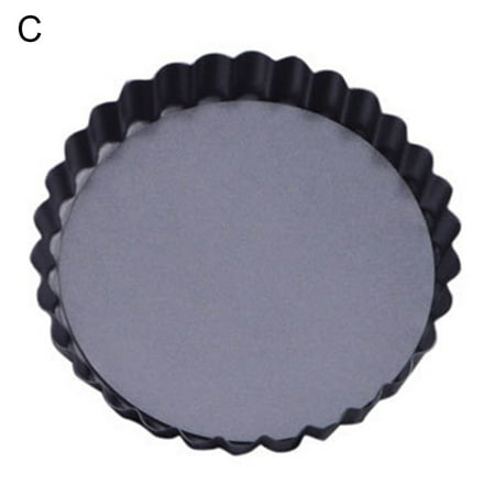 

iaksohdu Non-stick Wavy Heart Round Egg Tart Cake Pan Baking Cheese Tray Pizza Bakeware