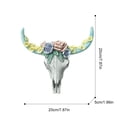 thumbnail image 3 of Escultura Cabeza Calavera Vaca Longhorn Resina para Bar Hotel Sala Estar (rosas), 3 of 3