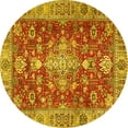 thumbnail image 1 of Ahgly Company Indoor Round Persian Yellow Traditional Area Rugs, 3' Round, 1 of 4