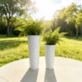 thumbnail image 5 of White Metal Flower Bucket Vase, 11.4"/15.7" Decorative Tall French Flower Market Bucket with Handles, Rustic Galvanized Floral Container for Home Decor, 5 of 7