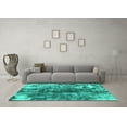 thumbnail image 3 of Ahgly Company Indoor Rectangle Abstract Turquoise Blue Modern Area Rugs, 7' x 9', 3 of 4