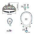thumbnail image 4 of Jianghuo - Diadema para fiesta de cumpleaños de niños, collar de perlas, pulsera, anillo, clip para las orejas, conjunto de fiesta con temática de sirena, disfraz --- Código de producto 53146, 4 of 4