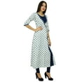 thumbnail image 2 of Bimba Womens Angrakha Style Cotton Kurta Designer Kurti Summer Party Day Clothing, 2 of 7