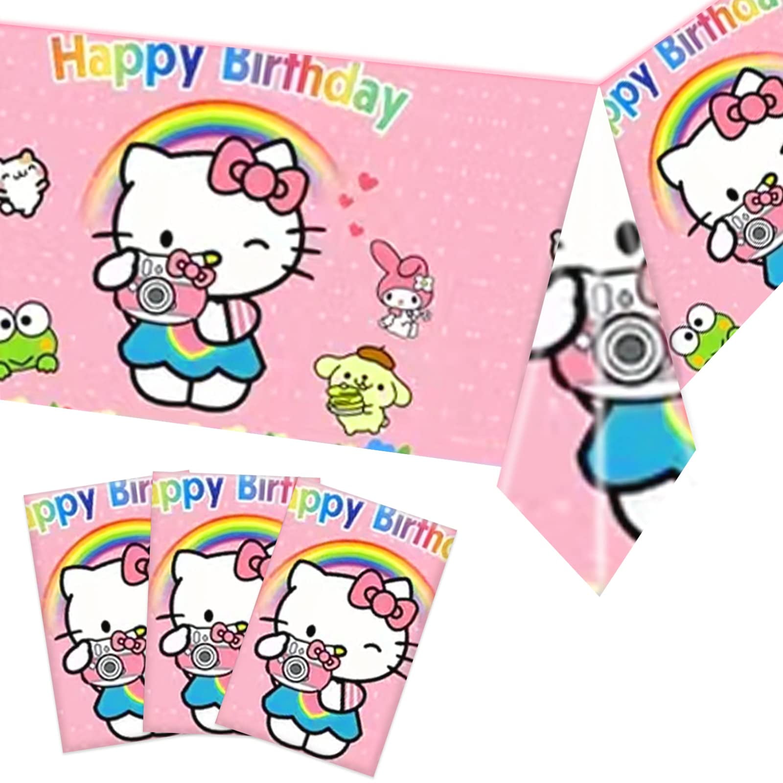 CTUOWHO 3 Pack Hello Kitty Birthday Party Supplies Hello Kitty Party Decoration,Cartoon Cats