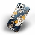 thumbnail image 4 of Tobelint Navy and Gold Peony and Blossom Flower Case for iPhone 13 Pro,Aesthetic Colourful Floral Pattern Bumper Case Cover, 4 of 5