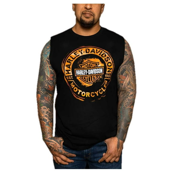 Harley-Davidson Men's Remains B&S Sleeveless Cotton Muscle Shirt, Black (XL), Harley Davidson