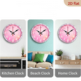 thumbnail image 4 of 2D Flat 1pc 10Inch Wooden Pink Diamond Round Wall Clock - Glamorous Shiny Style Decor with Automatic Wind-Up Mechanism, Pink Dial, Battery-Powered (AA Not Included) - for Living, 4 of 7
