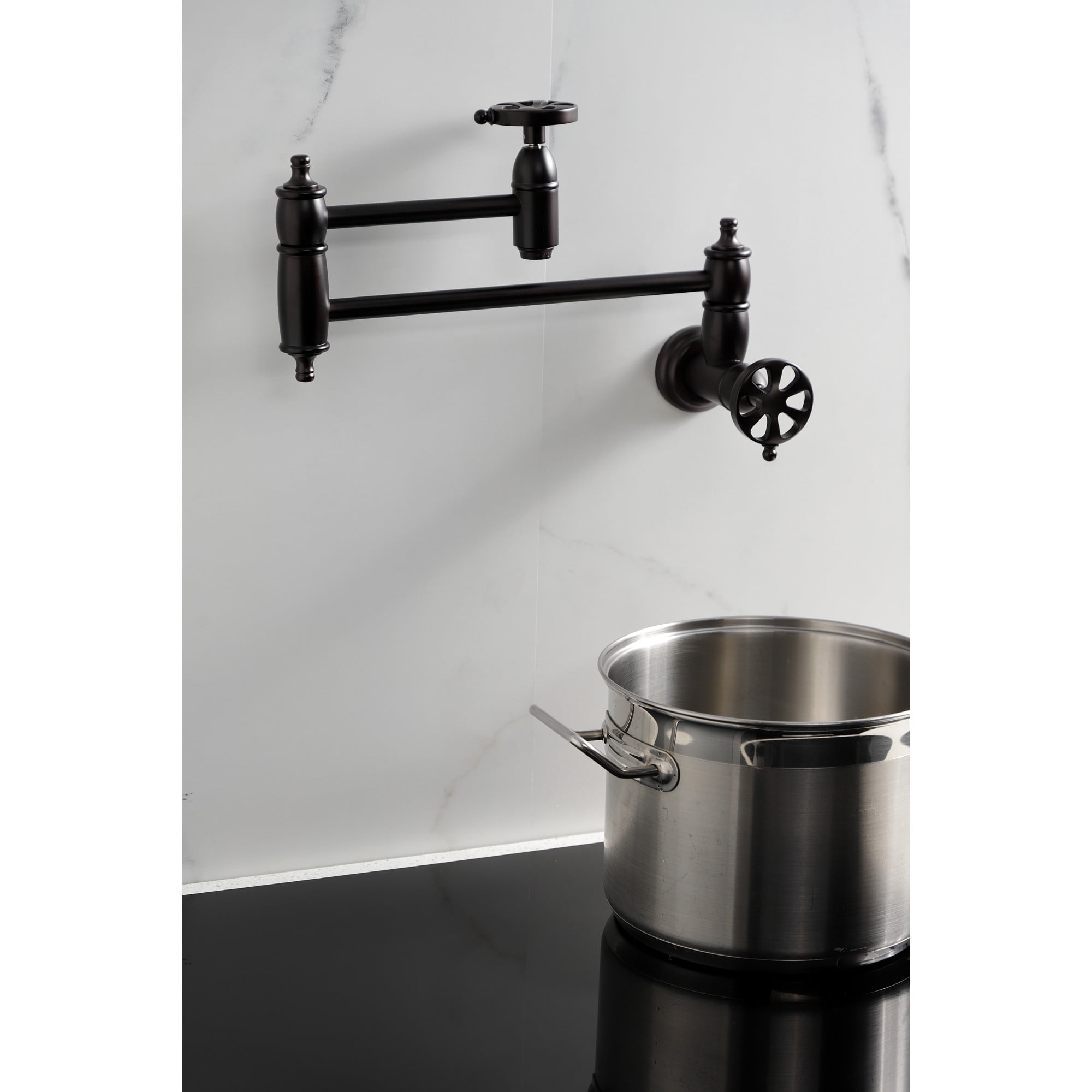 Kingston Brass KS3105RX Belknap Wall Mount Pot Filler Faucet, Oil Rubbed Bronze