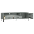 thumbnail image 3 of vidaXL TV Cabinet & TV Stand Oslo with Metal Legs Grey Solid Wood Pine, 3 of 5