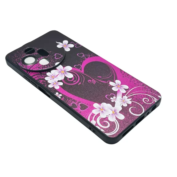 For TCL 50 XL 5G TPU 1-Piece Flexible Skin Cover Cell Phone Case - Pink Heart