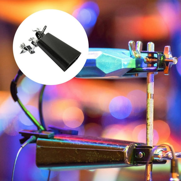 WRISTBIQUE 1Set Metal Cowbell for Drum Set Performance Produces Loud Sound 7.9x5.1in