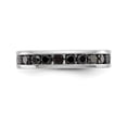 thumbnail image 4 of 14K White Gold Ring Band Wedding Diamond Round Black , Size 9, 4 of 7