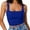 *Blue, variant on Holzkary Women's Sleeveless Square Neck Tank Top Basic Crop Tops Summer Fitness Workout Casual Tops Fitness Strappy Double Layer Tops Workout O Crop Sleeveless Neck Tank Blouse Black L