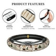 thumbnail image 6 of Bingfone Vintage Coffee Steering Wheel Cover - Universal 15 Inches Car Steering Wheel Covers Grip Auto Internal Accessories, 6 of 7