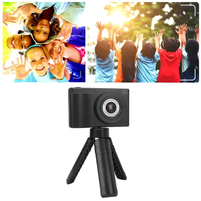 Cámara digital 1080p con trypode, 40 MP 16: 9 Enfoce Autico 400 Mah Tipo C CámaNa de Bolsillo Vlogging Con Rosca de 1/4 Pulgadas, Cámaras Portátiles de Apuntarar Aparrarar