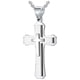 thumbnail image 1 of Collar de Triple Capa High Monaco SacredGleam03 1Pza Plata Cruz Dije 3x5.3cm, 1 of 5