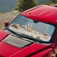 thumbnail image 5 of Xixirimido Car Windshield Sun Shade Foldable Sun Visor for Front Window Sunshade Universal Fit Most Truck SUV Vans Car Interior Accessories, Starfish Shell Conch Woodgrain, 5 of 8