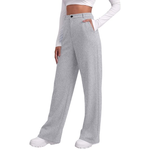 SRZYMJ Womens Wide Leg Dress Pants 2026 Business Casual Flowy Work Palazzo Pants High Waisted Slacks Trousers M
