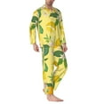 thumbnail image 3 of Bingfone Men'S Pajama Set 2 Piece Loungewear Pjs, Long Sleeve With Pajama Pants-Lemon (2), 3 of 9
