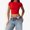 Red, variant on Women's Athletic Short Sleeve Crop Top with Stretch Fit and Crew Neck Design- Large, Blue