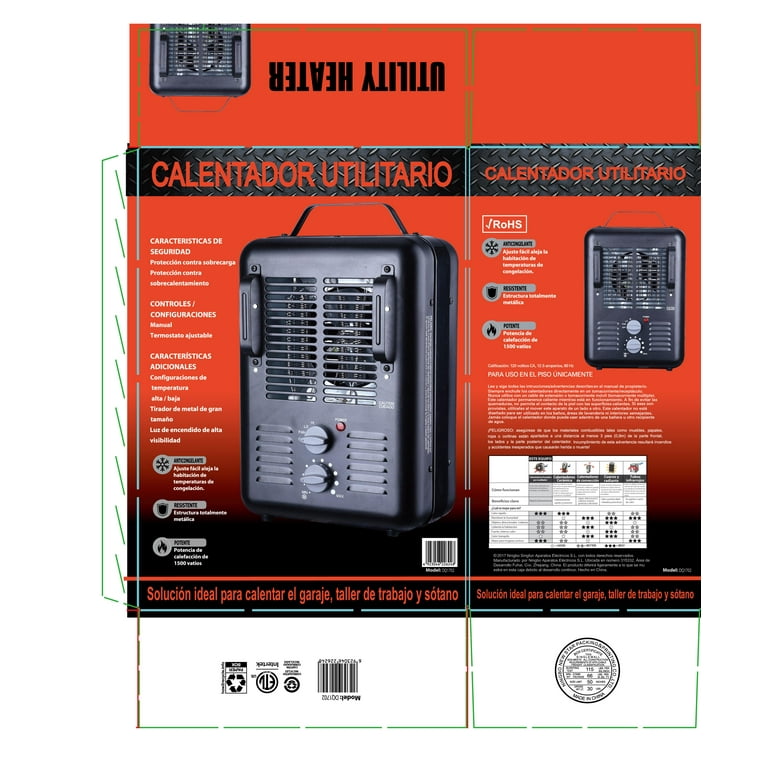 Utility 'Milkhouse' Style Electric Space Heater,1500W