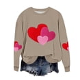 thumbnail image 2 of Craaazy Valentine Shirts for Women Round Neck Love Heart Graphic Loose Long Sleeved Top Gifts, 2 of 5