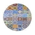 thumbnail image 2 of simhoa Round 55'' Tablecloth Table Linens Coffee Cup Mat Coaster Outdoor #8 8.Bohemian 8.Bohemian grid, 2 of 7