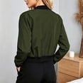 thumbnail image 6 of Zivyakyro Athletic Jackets for Women Zip Up Windbreaker Baseball Hiking Coat Women Fall Color Block Long Sleeve Skinny Outerwear Green M, 6 of 8
