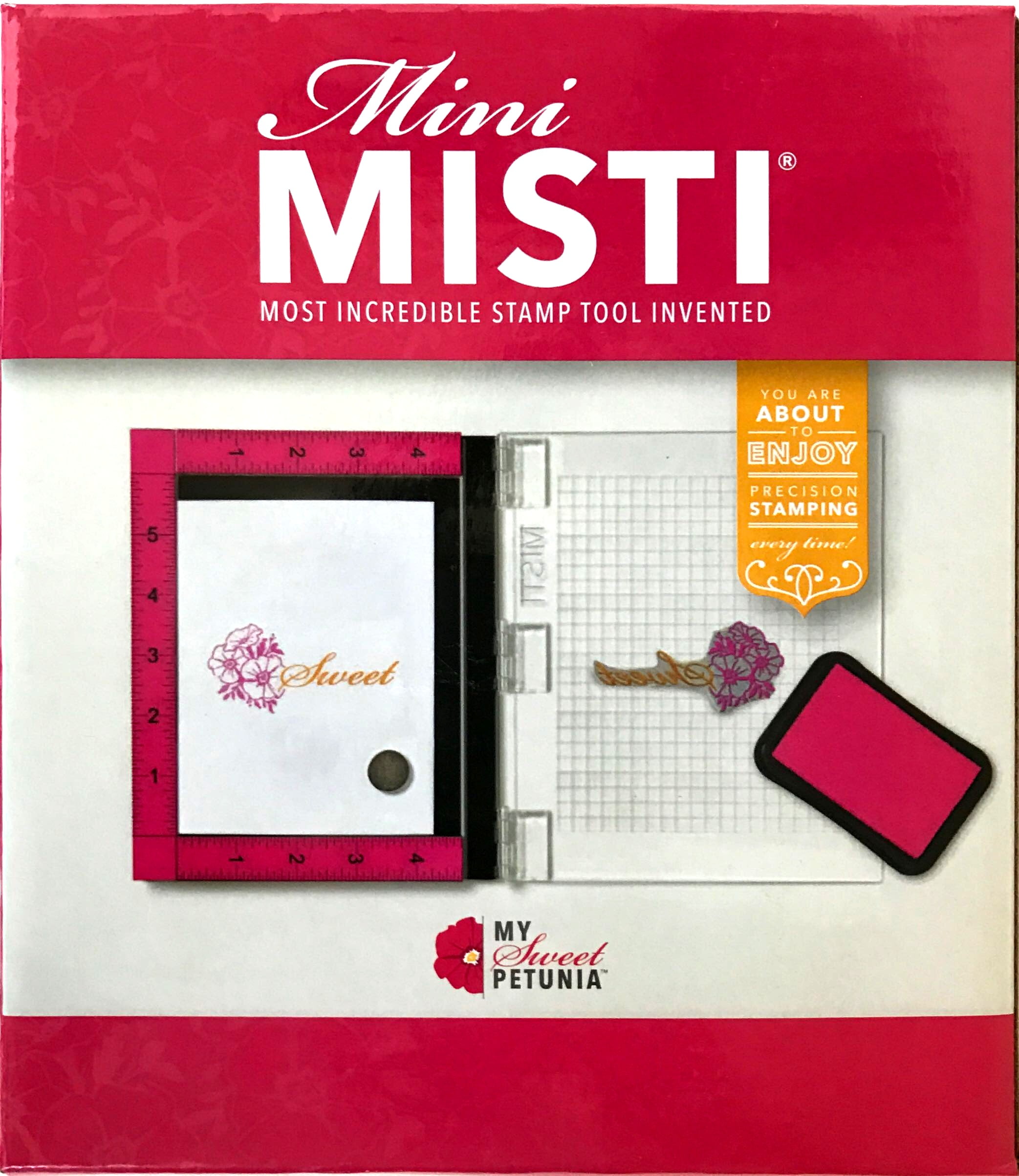 Misti Stamping Tool Original Mouse Pad Plastic Wipe Off Grid White/Pink  Mouse Pad. 
