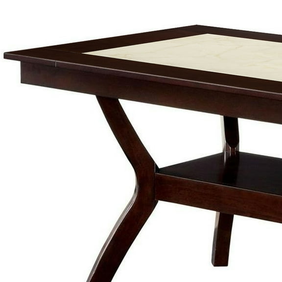 Rustic Rectangular Dining Table - Wooden Dining Table with Angled Legs - Farmhouse Style Table for Kitchen or Dining Room