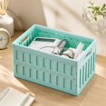 thumbnail image 4 of VENTORA Foldable Hollow‑Ventilated Plastic Storage Crate, Stackable Portable Organizer Bin With Built‑In Side Handles, Collapsible Flat‑Design Storage Basket for Stationery Cosmetics Toys, 4 of 7