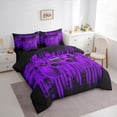 thumbnail image 3 of Homewish 3D Gamepad Lover Bedding Comforter Set 7 Pieces for Kids, Mystic Purple Stripe Line Full Bedding Set, Video Game Player Reversible Fitted Sheet Flat Sheet, Super Cozy Room Decor, 3 of 7