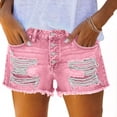 thumbnail image 4 of CHUMUD Jeans Shorts for Women Ripped Y2K Stretchy Trendy Denim Shorts Mid Rise Front Button Casual Shorts, 4 of 6