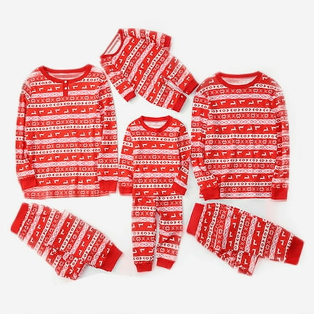 

Lovebay Christmas Family Matching Deer Striped Pajamas Set Adult Kid Baby Jammies