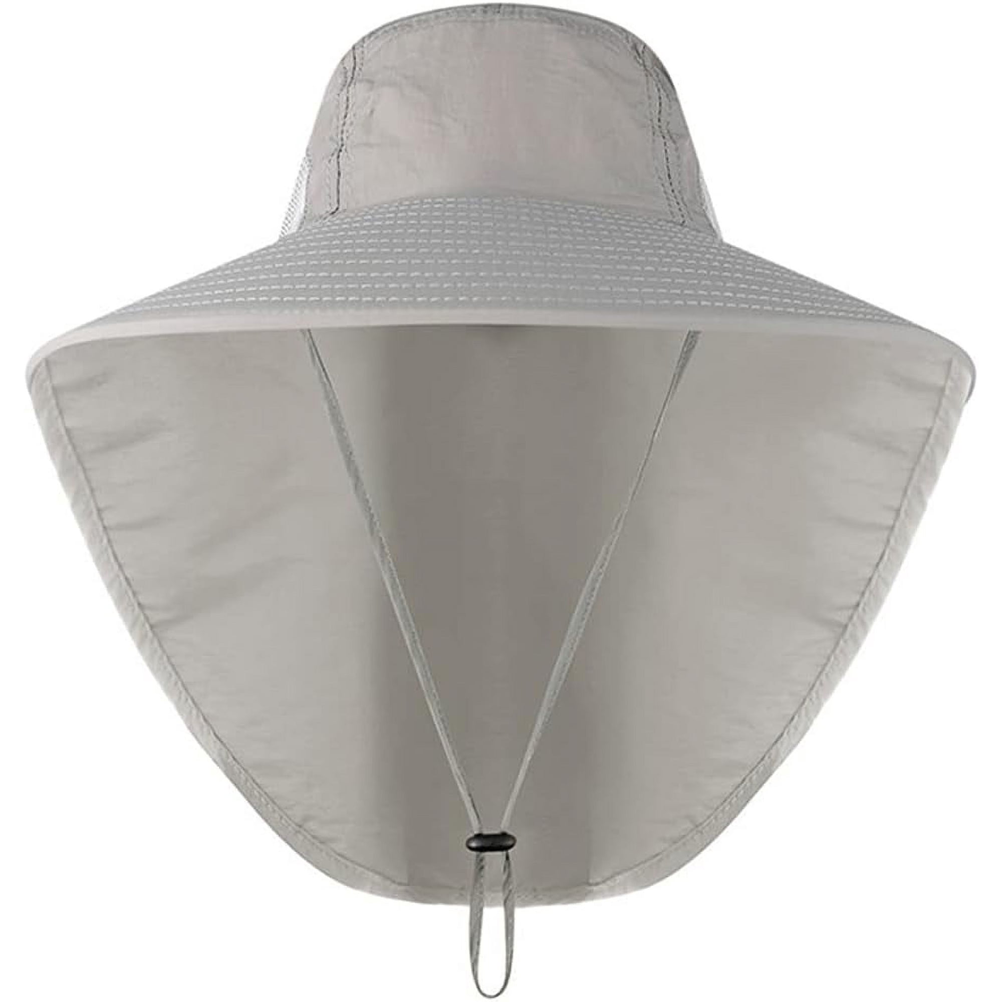 Mens/Woman UPF 50+ Sun Protection Safari Cap Wide Brim Fishing Hiking Hat with Neck Flap for Garden Work,travelling camping or other working outside