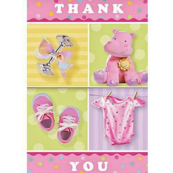 Various Teeny Tiny Girl Thank You Notes for Baby Shower - 8ct