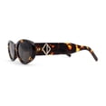 thumbnail image 3 of Mod Womens Narrow Oval Thick Plastic Fashion Sunglasses Tortoise Brown, 3 of 4