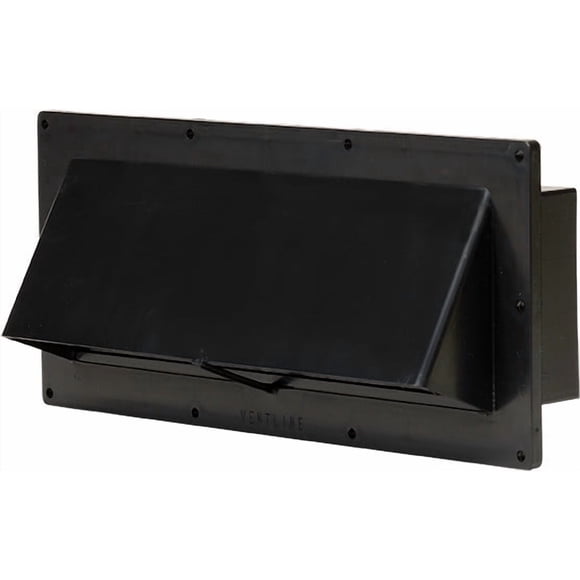 Ventline Sortie d'Évent de Poêle BV2111-55 Verrouillage Non Persiennes; Largeur 10-1/2 Pouces x Hauteur 3-3/4 Pouces; Ouverture de Collier 1-3/4 Pouces; Noir; Plastique Polystyrène; Simple