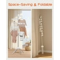 thumbnail image 6 of Clothes Drying Rack Foldable, 70.9 inch Tripod Drying Rack for 35 Pieces of Clothes, with Height-Adjustable Rotatable Clothes Rails, Space Saving, Stainless Steel, White and Silver CDR005W01, 6 of 8
