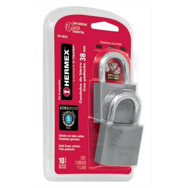 CANDADO HIERRO 25 mm STD TRADICIONAL 2 PZ HERMEX 43790 Hermex CHB-25X2