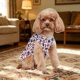thumbnail image 6 of Dmlowu 4th of July Patriotic Dog Dress, Red White Blue Star Pattern Dog Clothes, Breathable Summer Party Outfit for Pets (5.5-8.8 lbs), 4th of July Decorations, 6 of 7