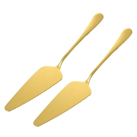 

Hemoton 2pcs Stainless Steel Cake Pizza Shovel Portable Cake Spatula Multifunctional Cake Cutter for Home Kitchen (Golden)