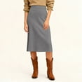 thumbnail image 2 of LWavelet Ribbed Knit Midi Skirt Women Cozy Fall Casual Soft Structured Versatile Bottoms Light Gray 3XL, 2 of 4